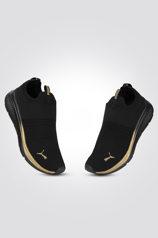 PUMA - נעלי ספורט לנשים Softride Pro Echo Slip Metal בצבע שחור וזהב - MASHBIR//365
