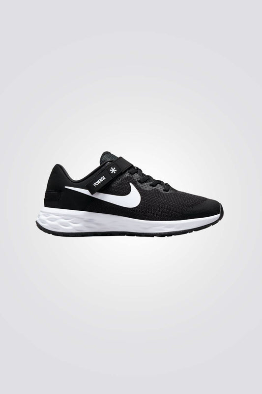 NIKE - נעלי ספורט לנוער Revolution 6 FlyEase בצבע שחור לבן - MASHBIR//365