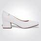 LADY COMFORT - נעלי סירה בצבע לבן עקב עבה - MASHBIR//365 - 1