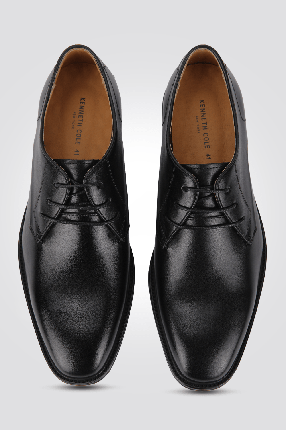 KENNETH COLE - נעליים אלגנטיות מעור לגברים בצבע שחור עם שרוכים - MASHBIR//365