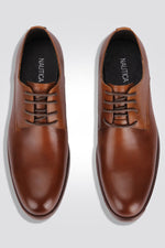 NAUTICA - נעליים אלגנטיות מעור לגברים בצבע חום עם שרוכים - MASHBIR//365