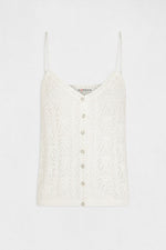 MORGAN - OFF WHITE גופיית סריג עם כפתורים בצבע - MASHBIR//365