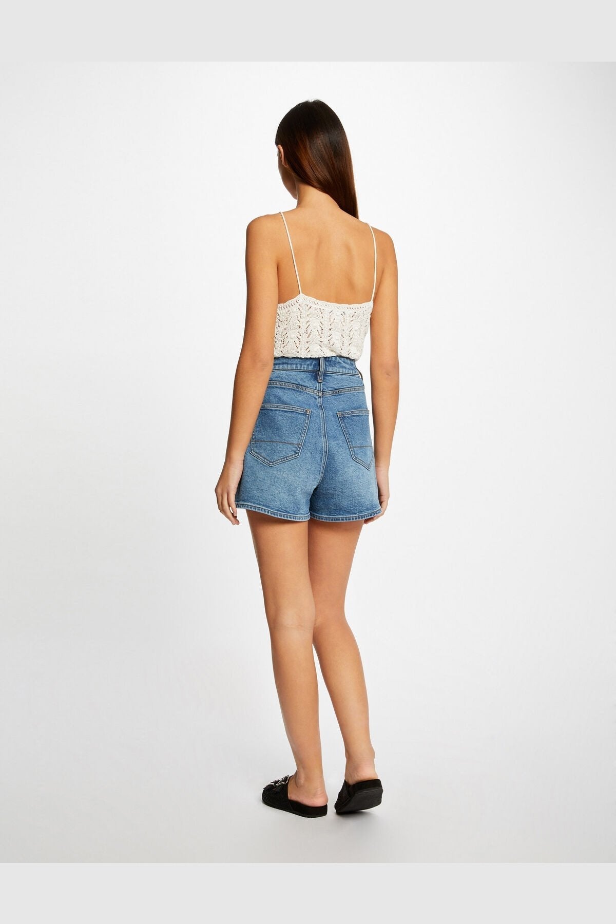 MORGAN - OFF WHITE גופיית סריג עם כפתורים בצבע - MASHBIR//365