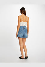 MORGAN - OFF WHITE גופיית סריג עם כפתורים בצבע - MASHBIR//365