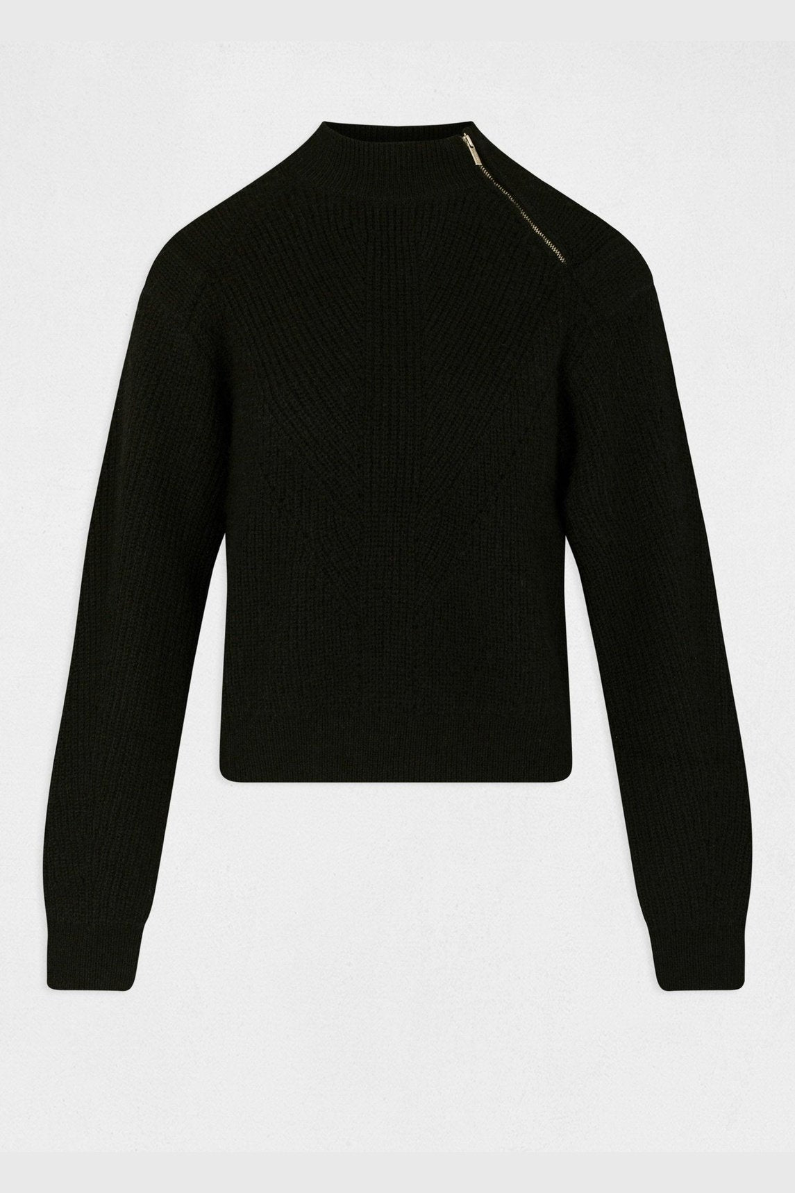 סריג בצבע שחור עם רוכסן - MASHBIR//365