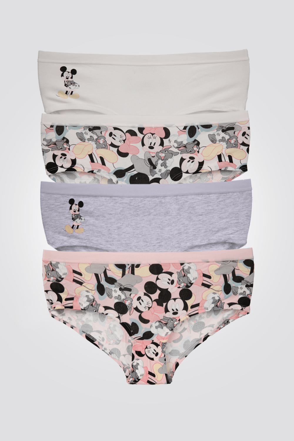 DELTA - רביעיית תחתוני היפסטר לנשים MICKEY AND MINNIE בצבעים בהירים - MASHBIR//365