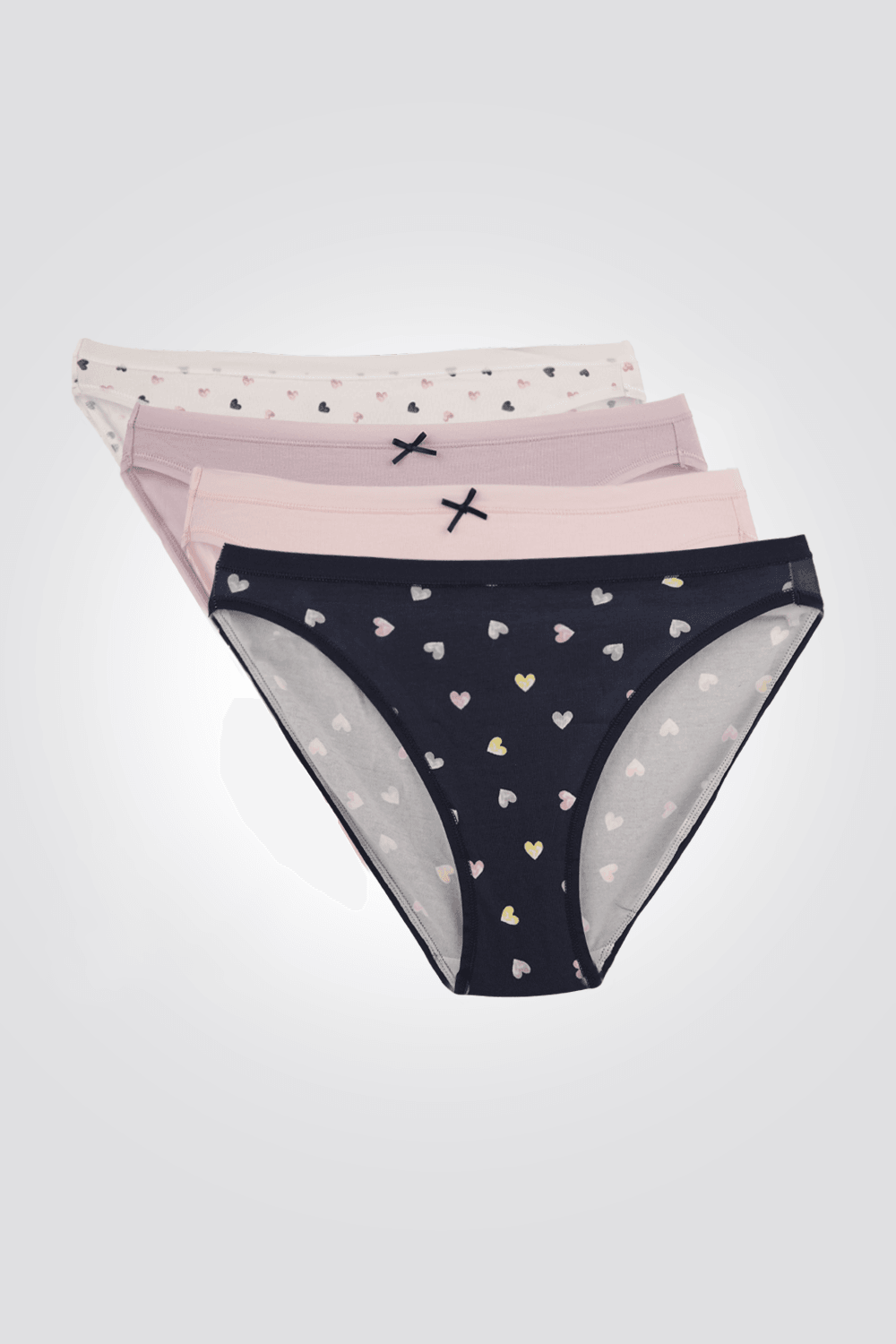 DELTA - רביעיית תחתוני היי לג הדפס לבבות - MASHBIR//365