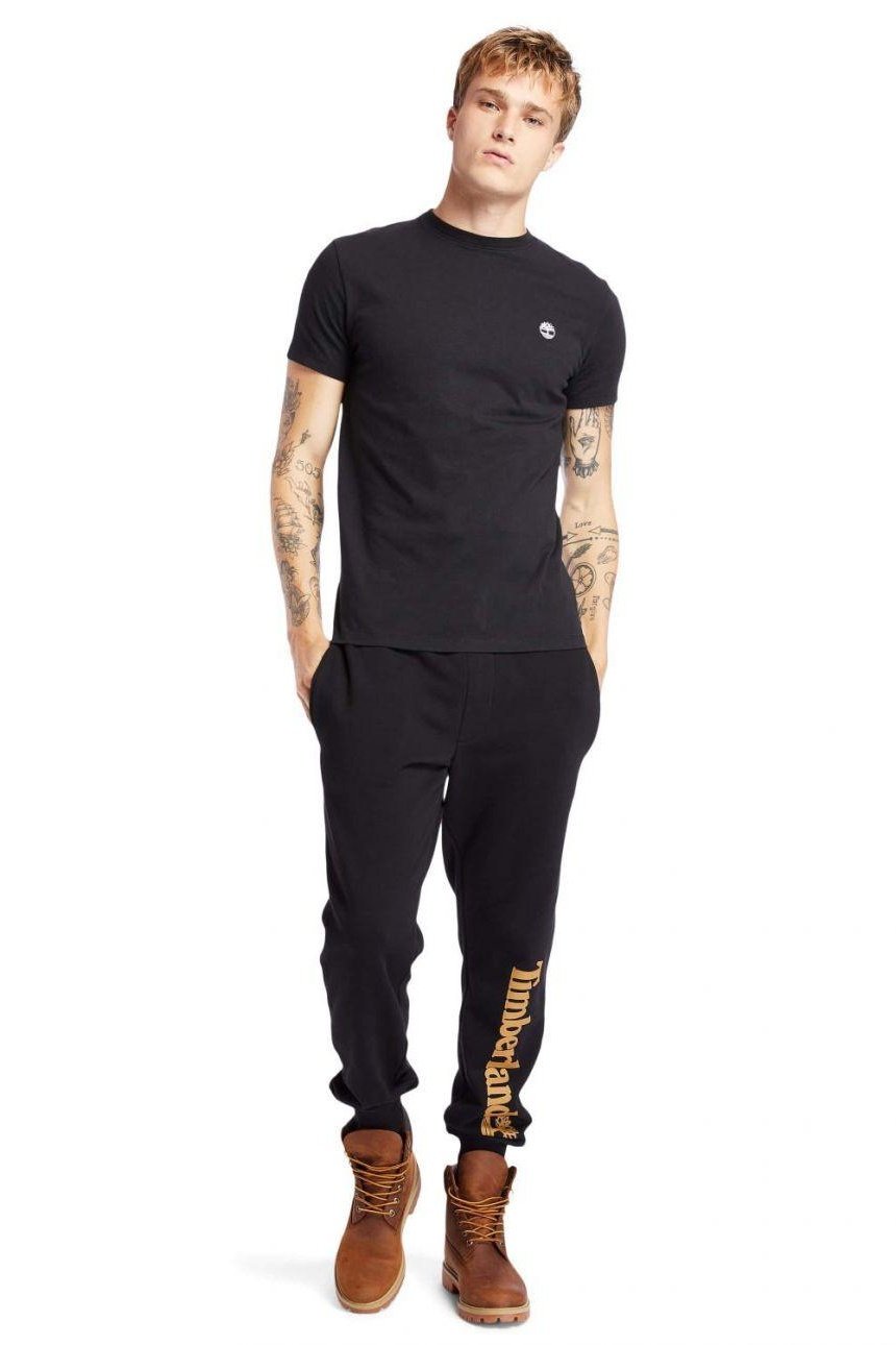 TIMBERLAND - טרנינג שחור עם הדפס לוגו על הרגל - MASHBIR//365