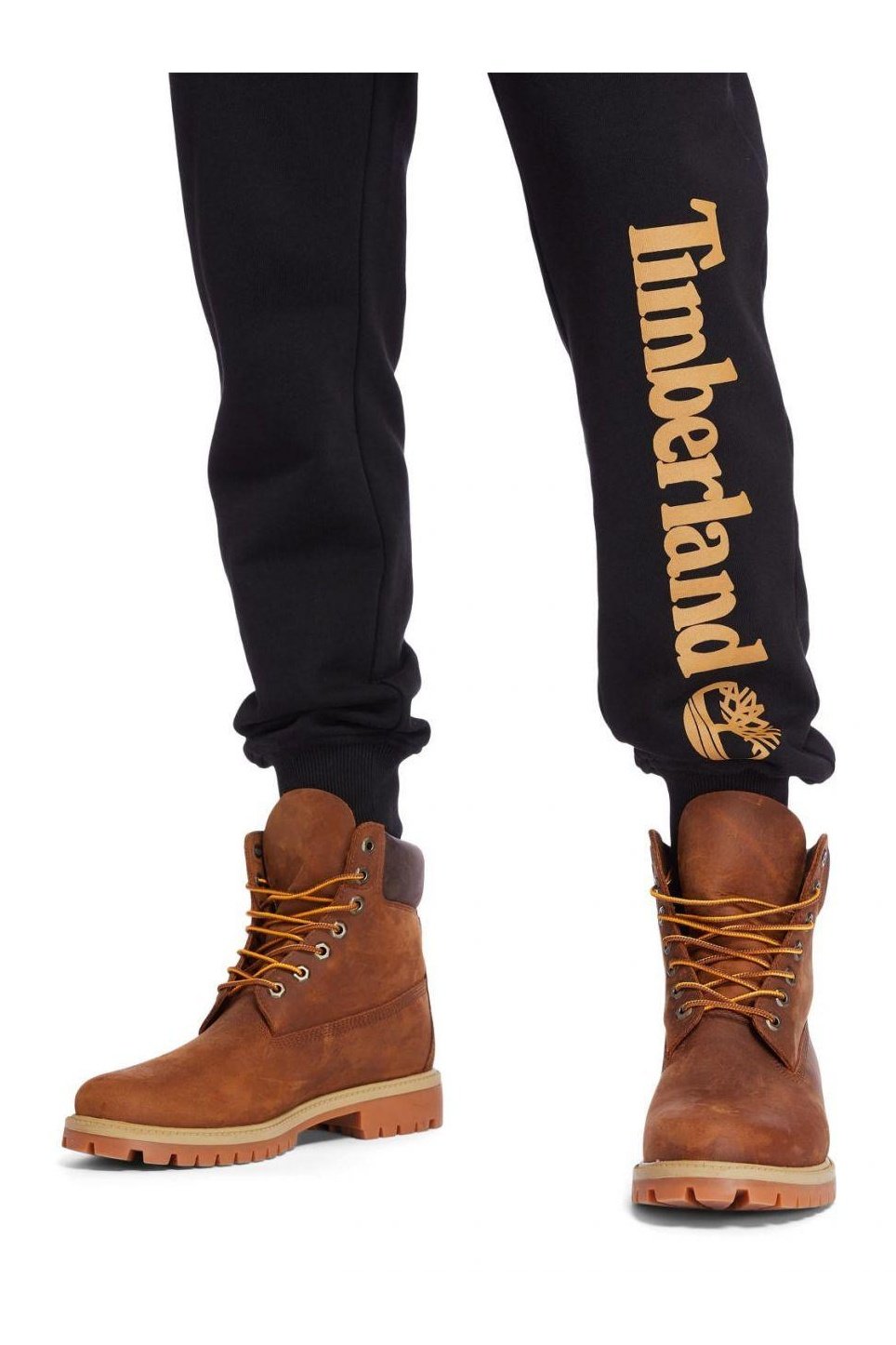 TIMBERLAND - טרנינג שחור עם הדפס לוגו על הרגל - MASHBIR//365