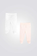 OBAIBI - סט 2 מכנסיים עם רגליות ורוד/אפור - MASHBIR//365