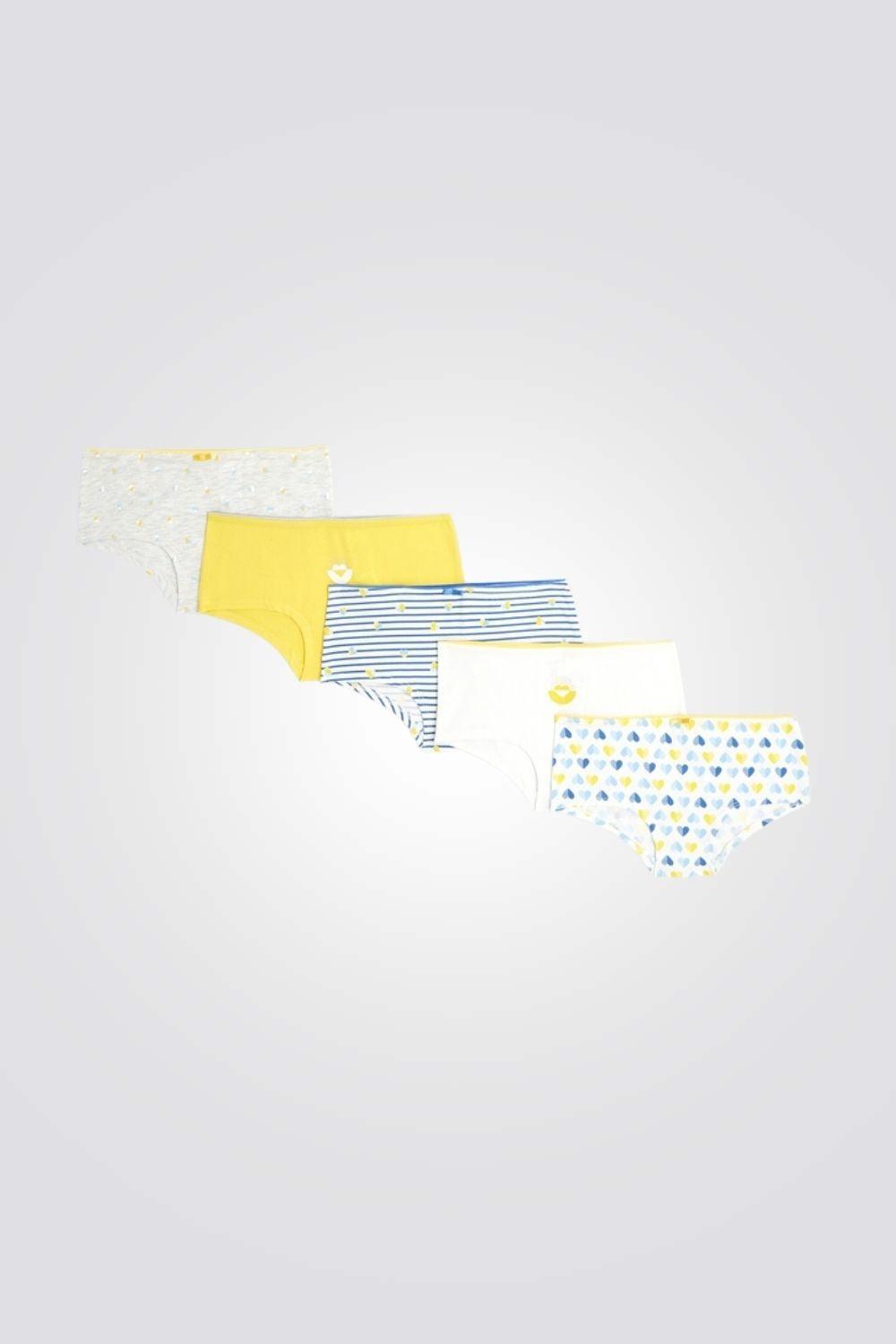OKAIDI - סט 5 תחתוני בוקסר בגוונים צהובים לילדות - MASHBIR//365