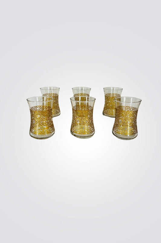 GROOPY - סט 6 כוסות מעוטרות זהב 150 מ"ל - MASHBIR//365