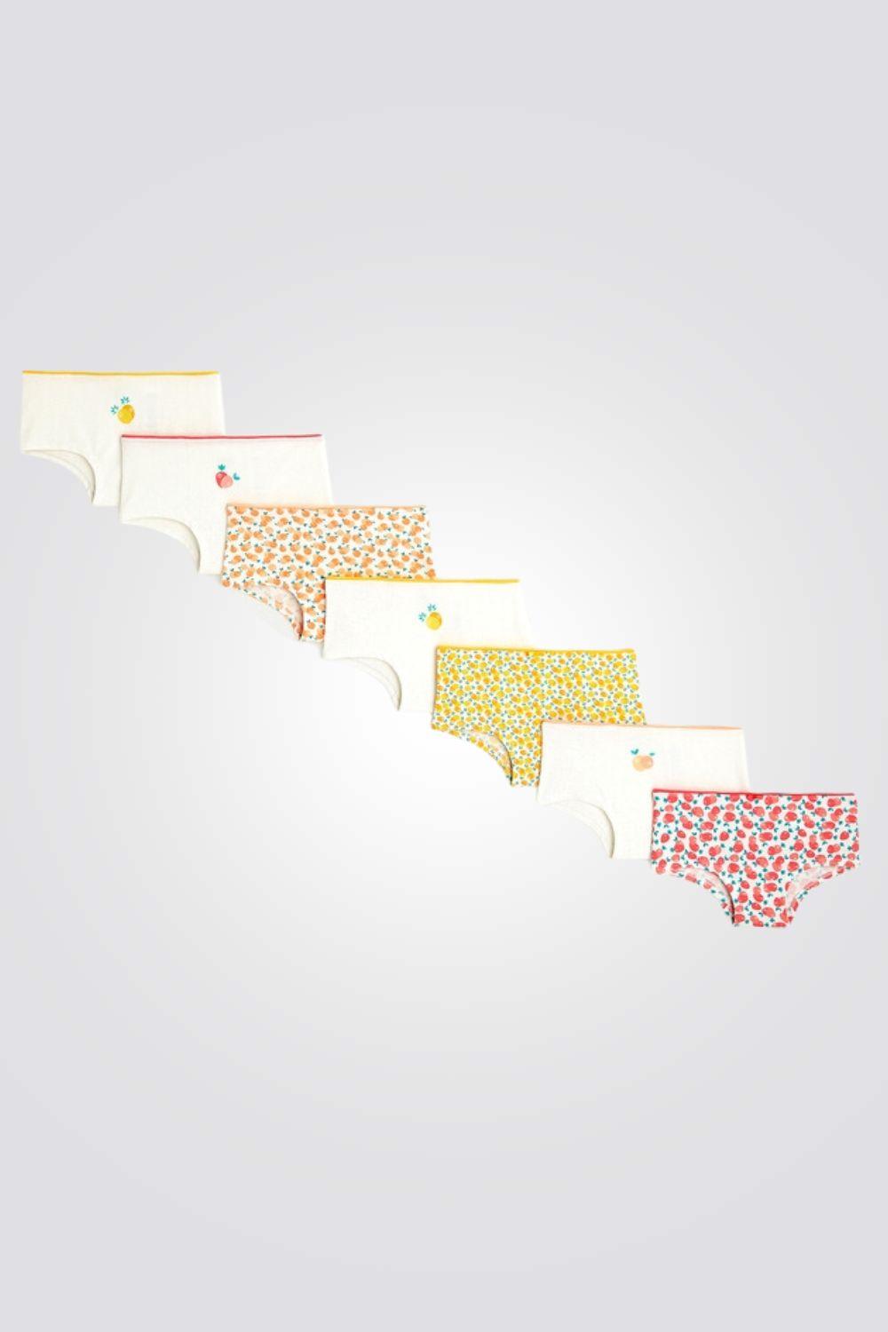 סט 7 תחתוני בוקסר לילדות הדפס פירות