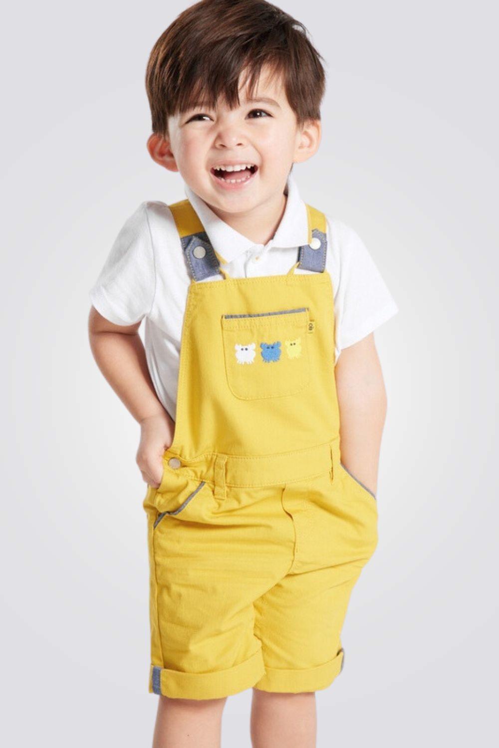 OBAIBI - סט אוברול צהוב וחולצה לבנה לתינוקות - MASHBIR//365