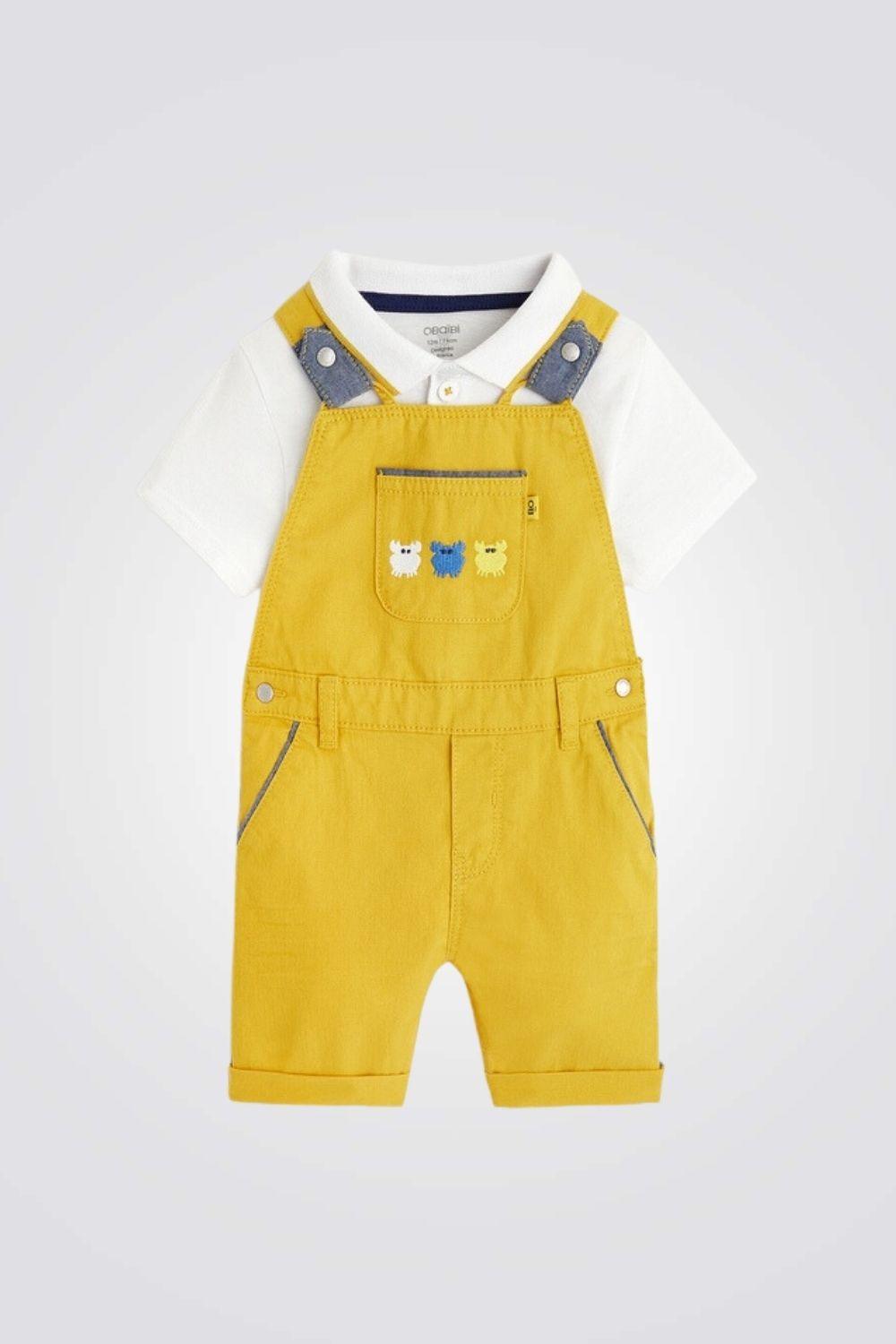 OBAIBI - סט אוברול צהוב וחולצה לבנה לתינוקות - MASHBIR//365