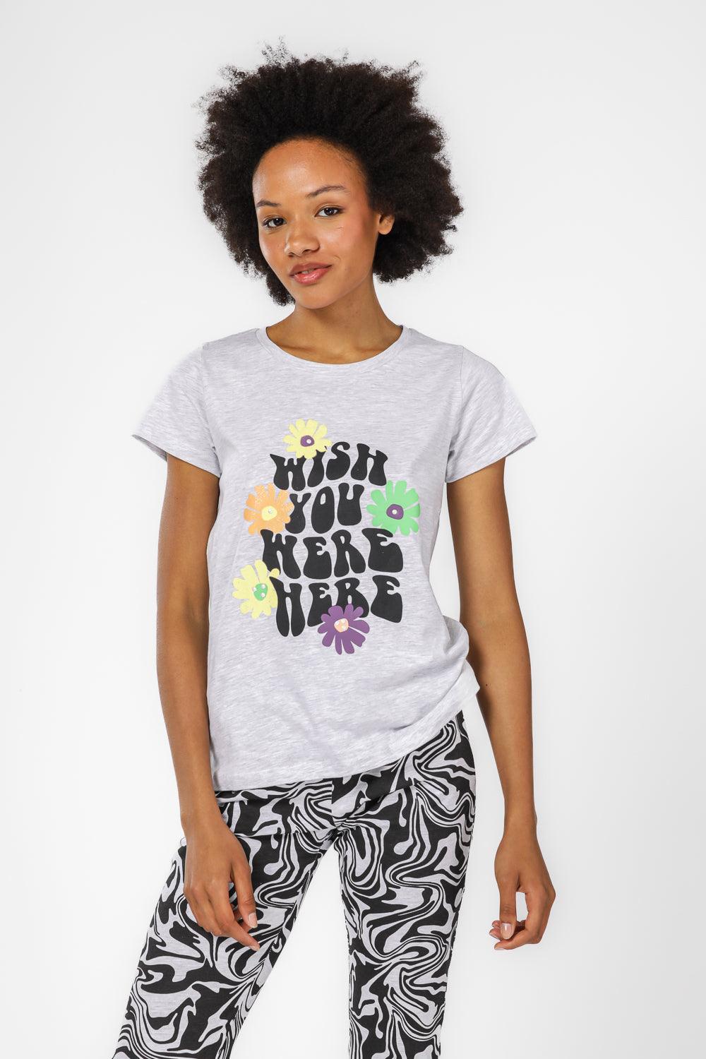 BONITA DE MAS - סט פיג'מה 3/4 לנשים בצבע אפור - MASHBIR//365