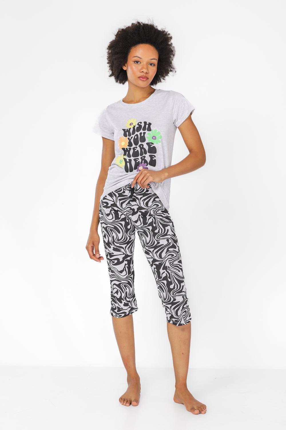 BONITA DE MAS - סט פיג'מה 3/4 לנשים בצבע אפור - MASHBIR//365