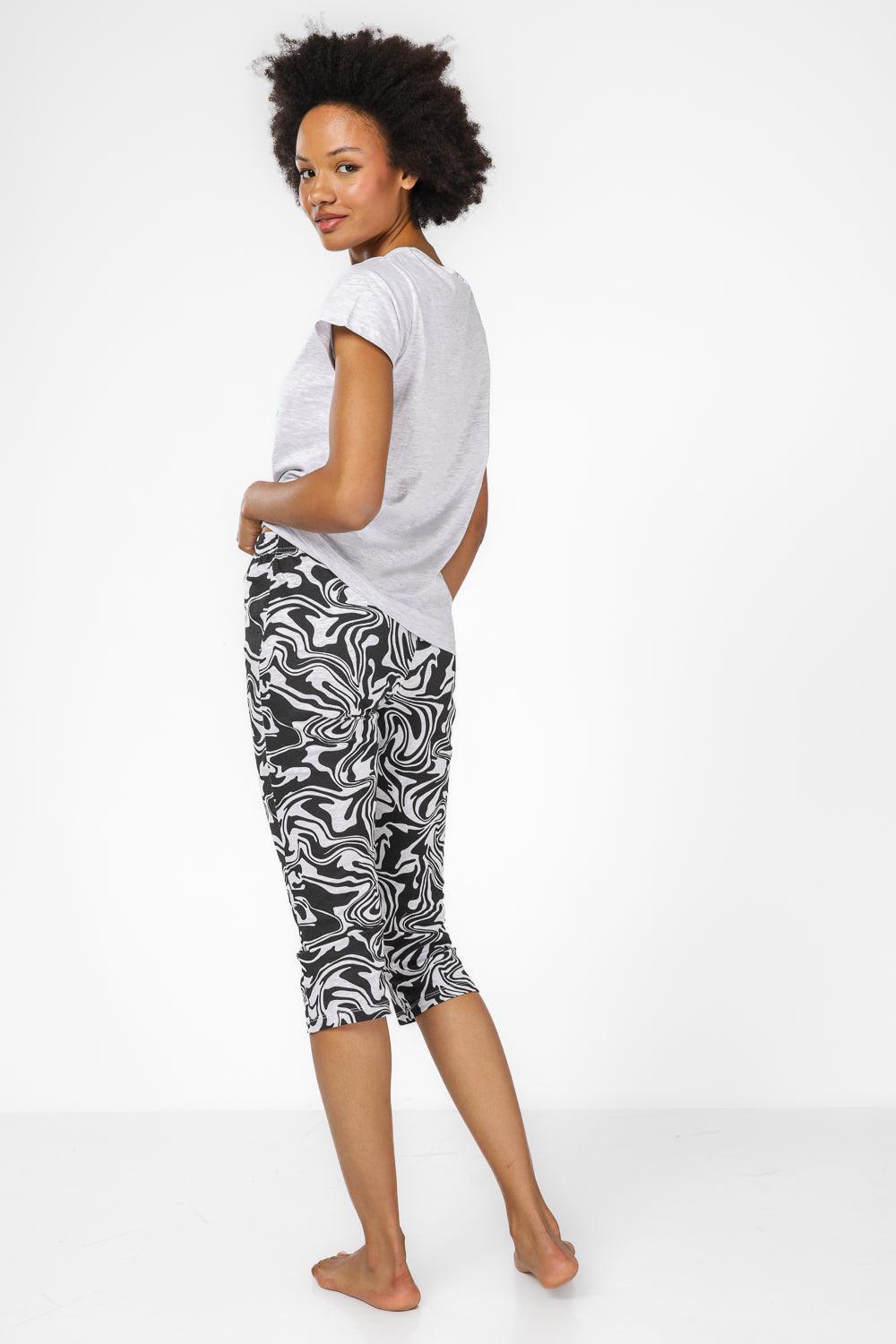 BONITA DE MAS - סט פיג'מה 3/4 לנשים בצבע אפור - MASHBIR//365