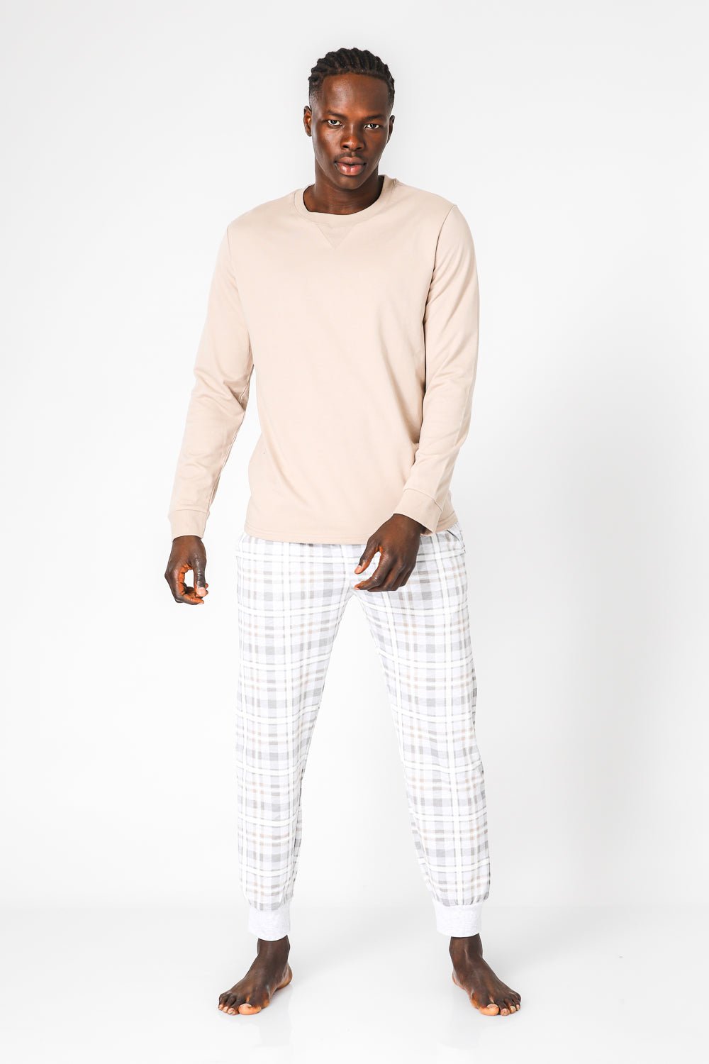 DELTA - סט פיג’מה ארוכה דקה בצבע בז' - MASHBIR//365