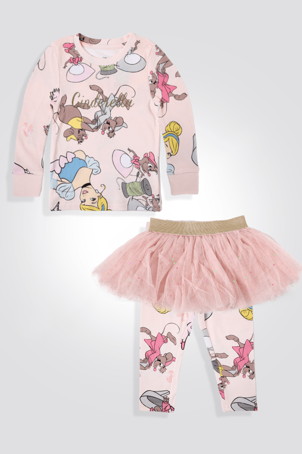 DELTA - סט פיג’מה ארוכה דקה עם חצאית עם אורות PRINCESS - MASHBIR//365