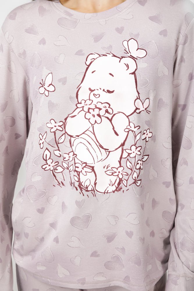 DELTA - סט פיג'מה דובוני אכפת לי בצבע סגול - MASHBIR//365