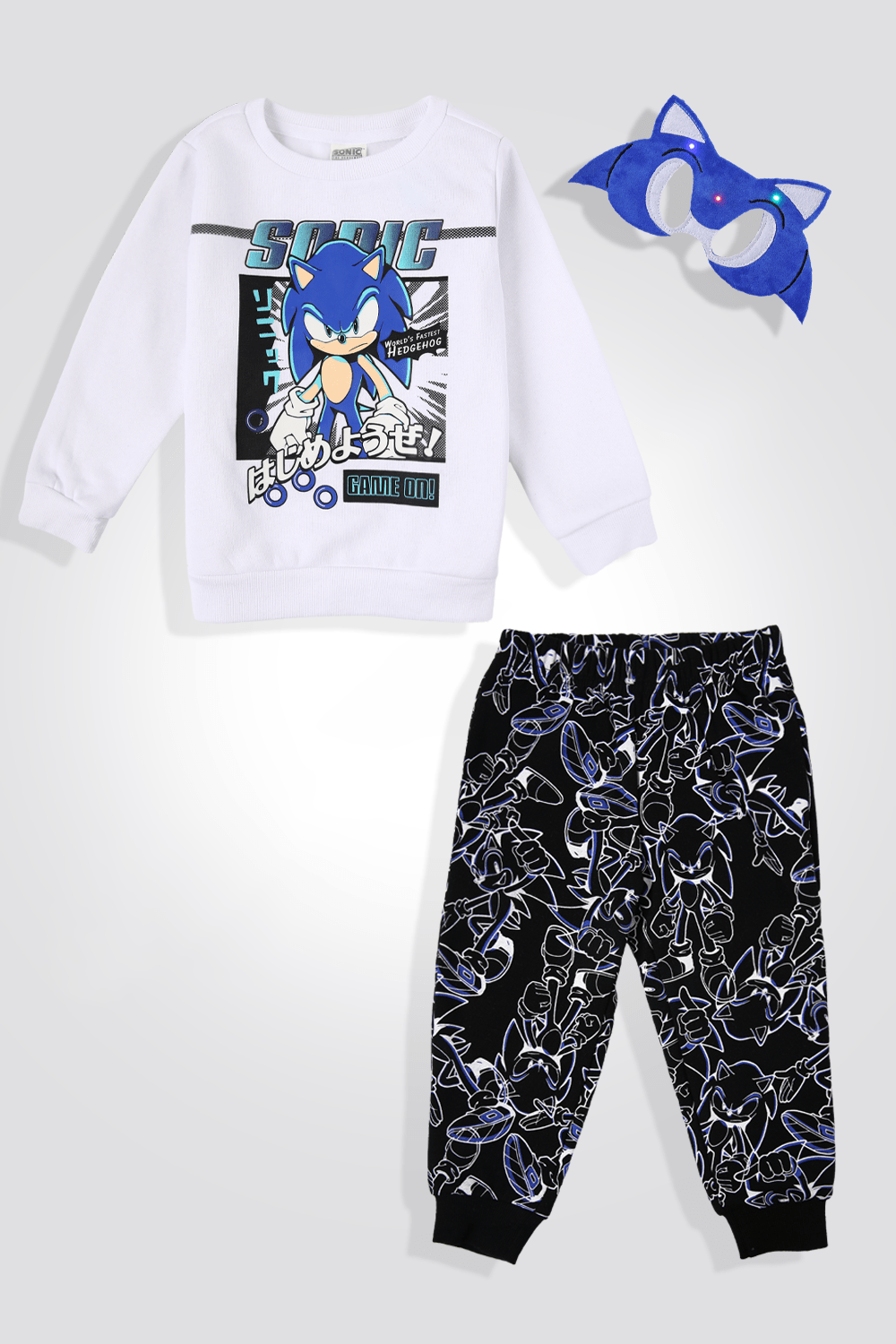 DELTA - סט פיג’מה פוטר עם מסיכה עם אורות SONIC - MASHBIR//365