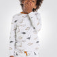OKAIDI - סט פיג'מה ילדים שרוול ארוך אפור בהיר מלאנג' עפ הדפס דינואזורים - MASHBIR//365 - 2