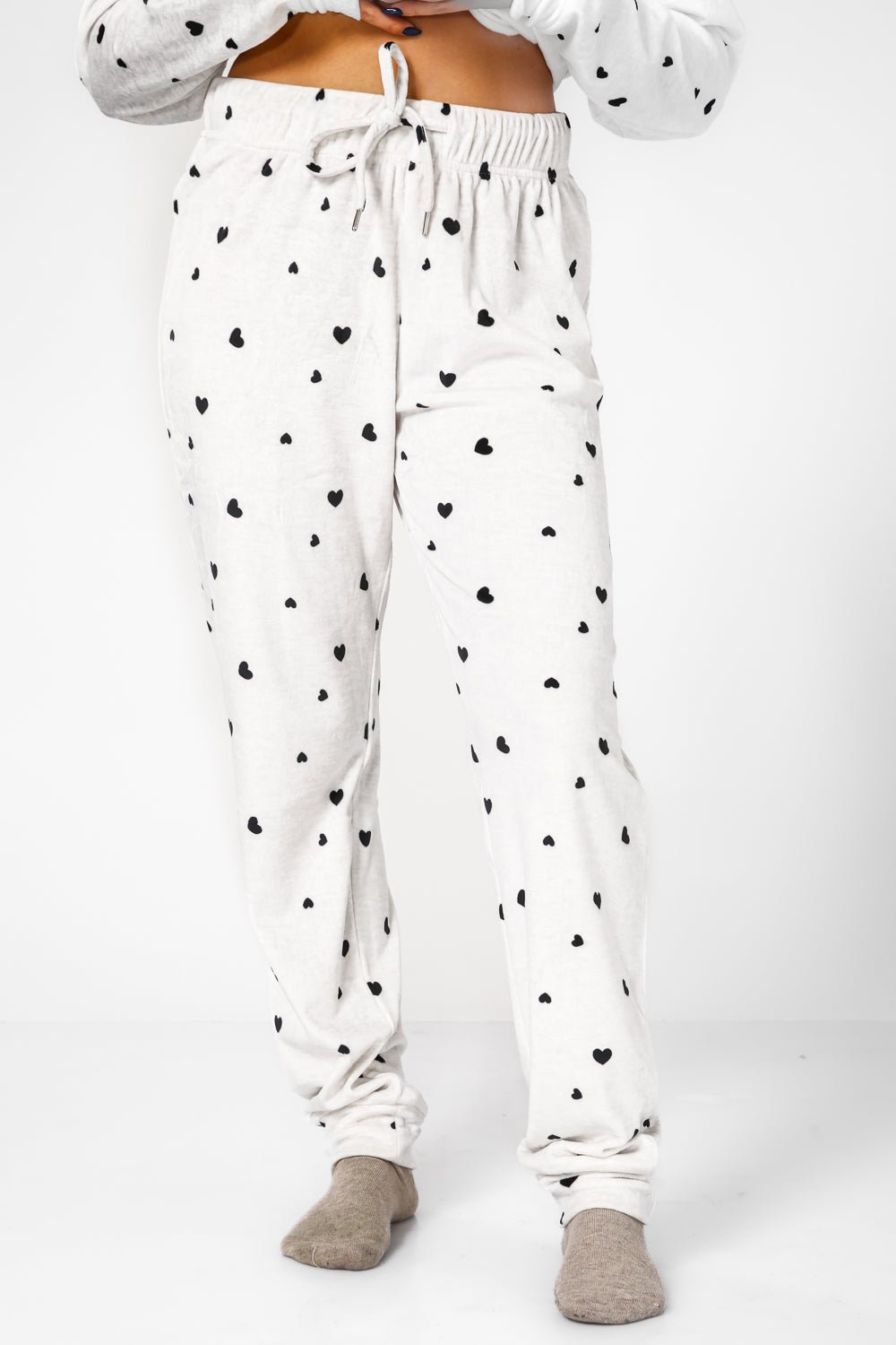 DELTA - סט פיג'מה קטיפה לבבות - MASHBIR//365