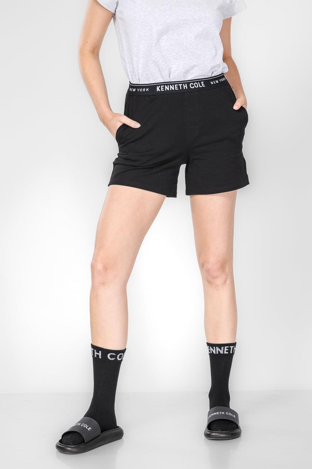 KENNETH COLE - סט פיג'מה קצרה בצבע אפור ושחור - MASHBIR//365