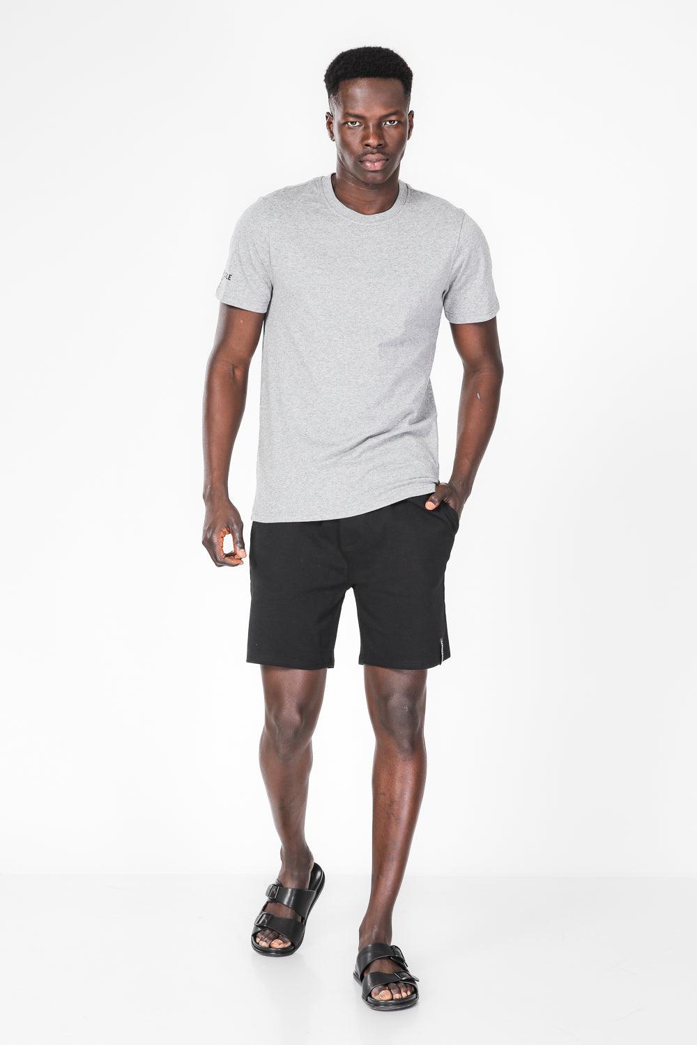 KENNETH COLE - סט פיג'מה קצרה לגבר בצבע אפור ושחור - MASHBIR//365