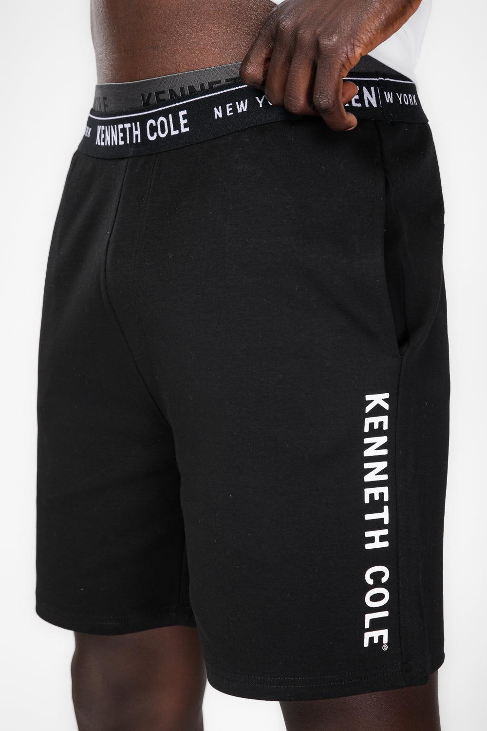 KENNETH COLE - סט פיג'מה קצרה לגבר בצבע לבן ושחור - MASHBIR//365