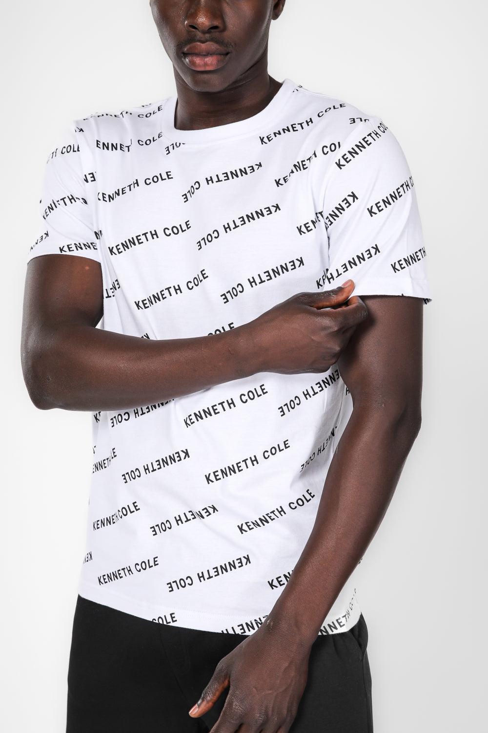 KENNETH COLE - סט פיג'מה קצרה לגבר בצבע לבן ושחור - MASHBIR//365