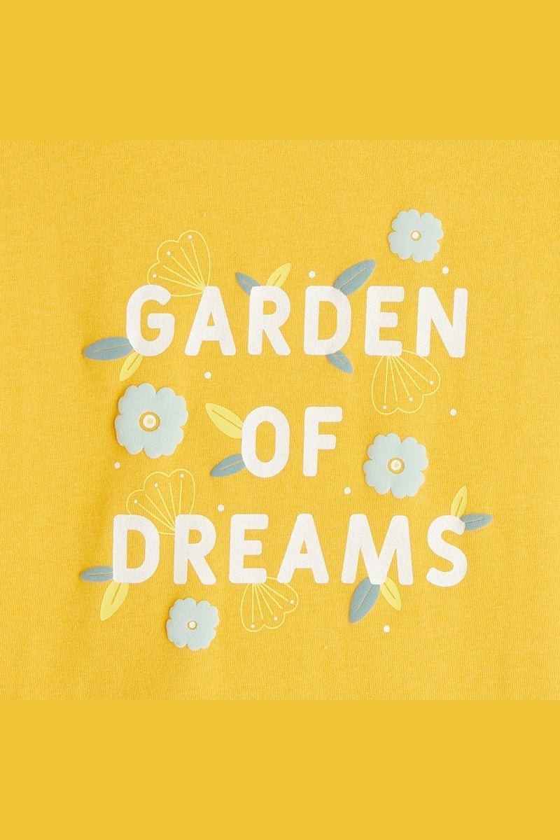 OKAIDI - סט פיג'מה קצרה לילדות בצבע צהוב - MASHBIR//365