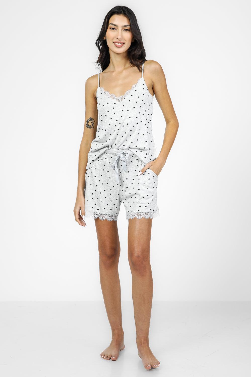 DELTA - סט פיג’מה קצרה לנשים בצבע אפור - MASHBIR//365