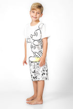 DELTA - סט פיג’מה קצרה MICKEY בצבע לבן לילדים - MASHBIR//365