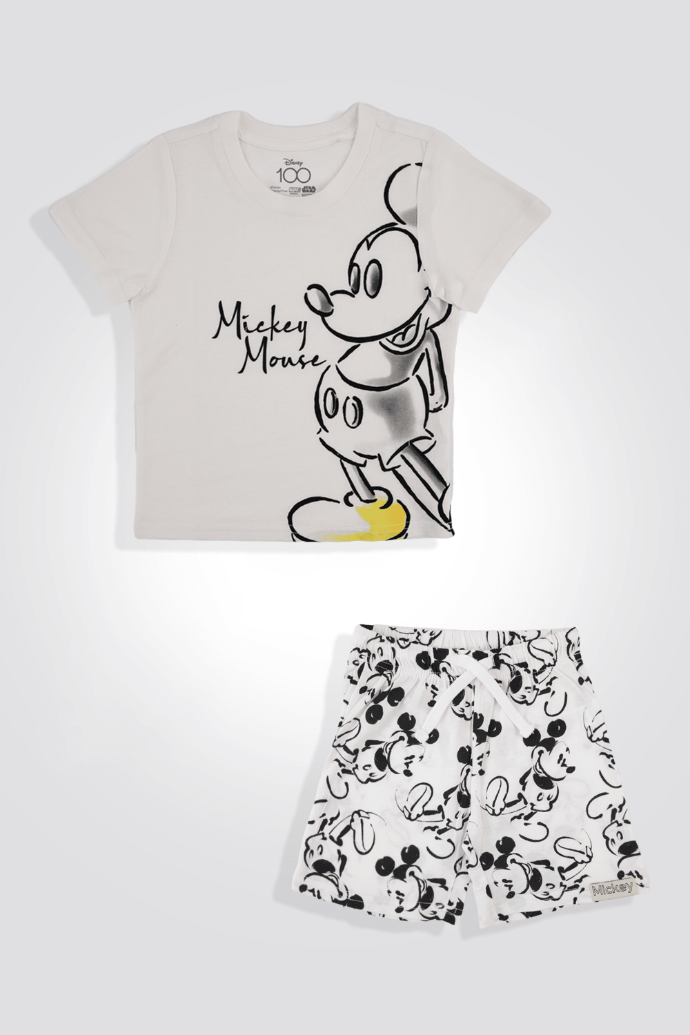 DELTA - סט פיג’מה קצרה MICKEY בצבע לבן לילדים - MASHBIR//365