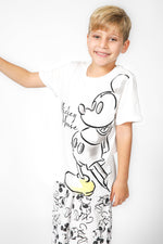 DELTA - סט פיג’מה קצרה MICKEY בצבע לבן לילדים - MASHBIR//365