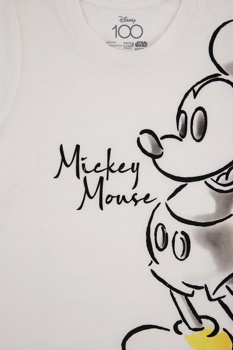 DELTA - סט פיג’מה קצרה MICKEY בצבע לבן לילדים - MASHBIR//365