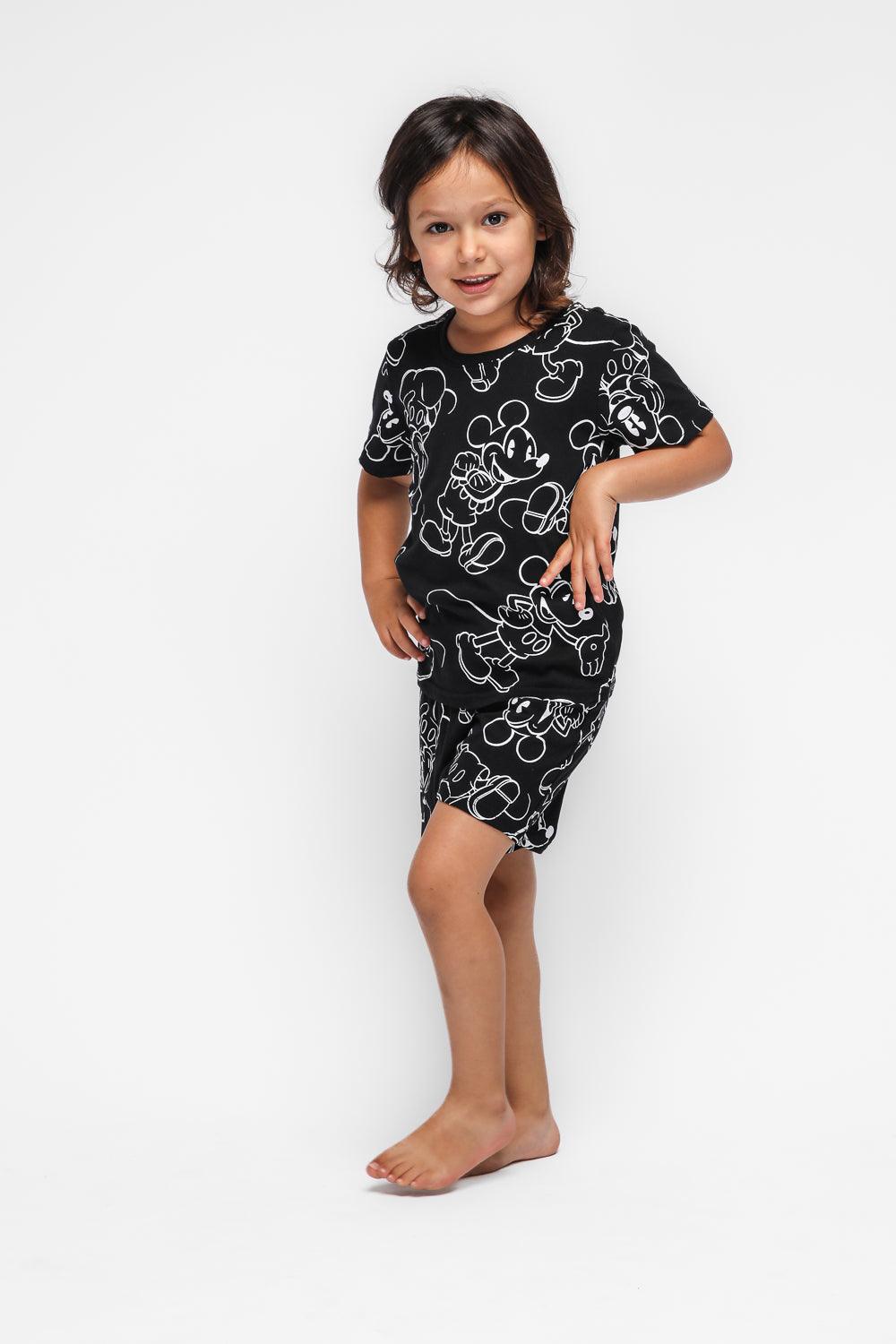 DELTA - סט פיג’מה קצרה MICKEY בצבע שחור לילדים - MASHBIR//365