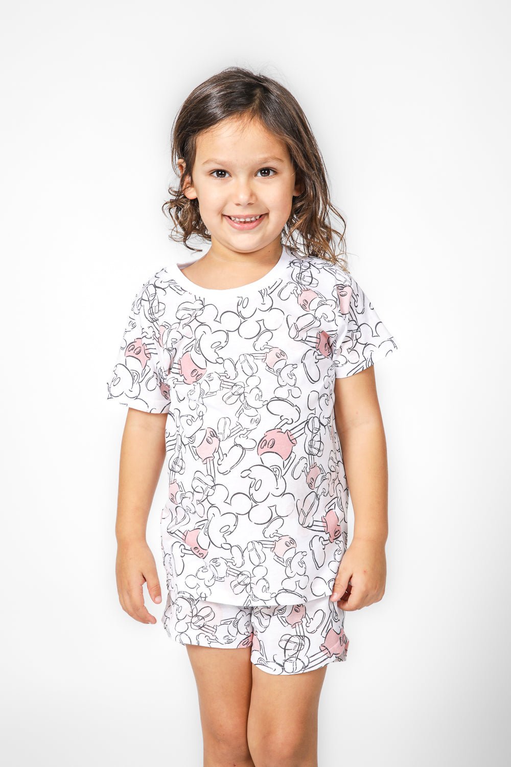 DELTA - סט פיג'מה קצרה MICKEY בצבע ורוד לילדות - MASHBIR//365