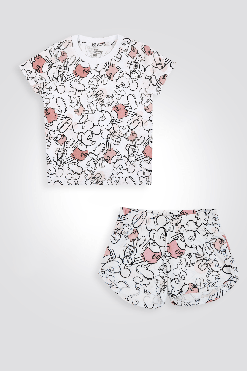 DELTA - סט פיג'מה קצרה MICKEY בצבע ורוד לילדות - MASHBIR//365