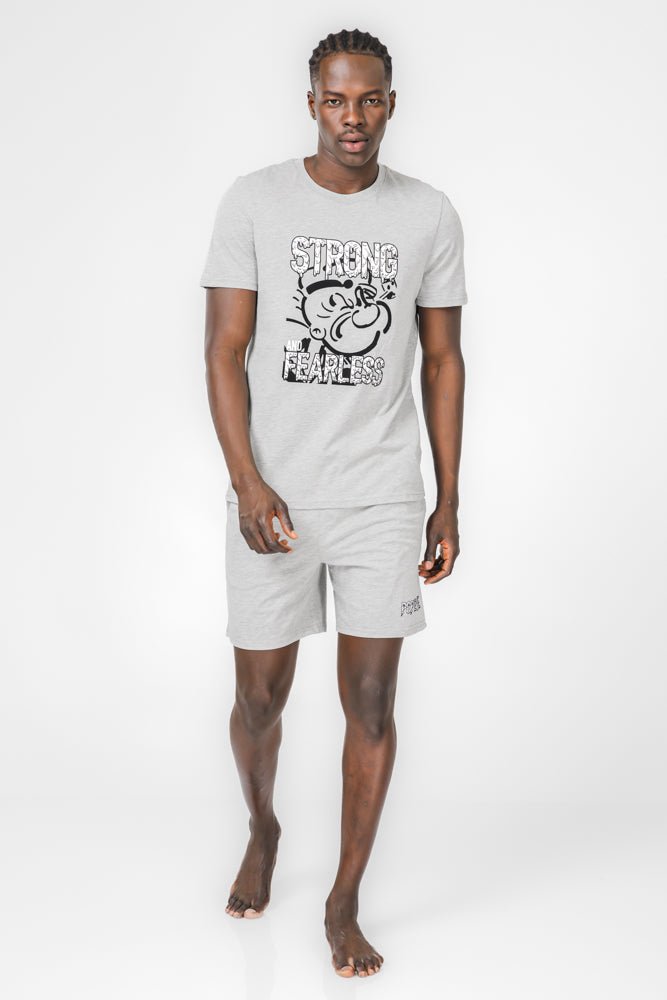 DELTA - סט פיג'מה קצרה POPEYE בצבע אפור מלאנז' - MASHBIR//365