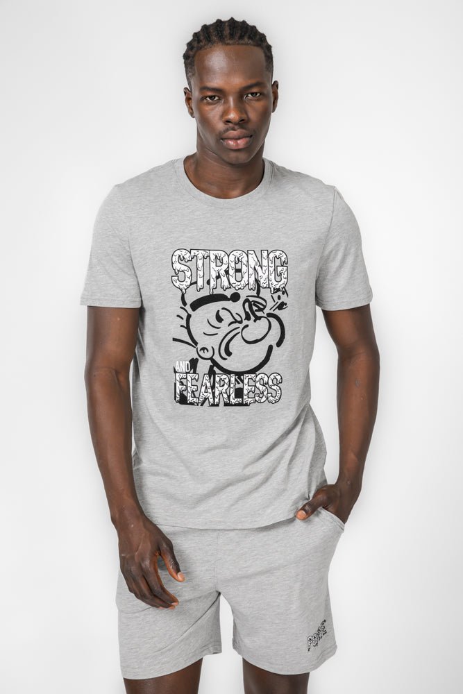 DELTA - סט פיג'מה קצרה POPEYE בצבע אפור מלאנז' - MASHBIR//365