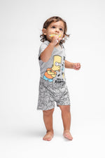 DELTA - סט פיג’מה קצרה SIMPSONS בצבע אפור לתינוקות - MASHBIR//365