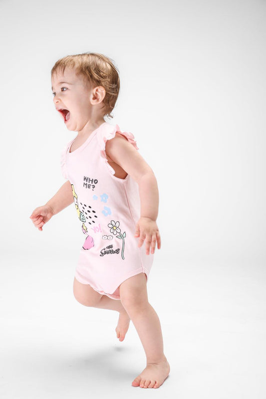 DELTA - סט פיג’מה קצרה SIMPSONS בצבע ורוד לתינוקות - MASHBIR//365
