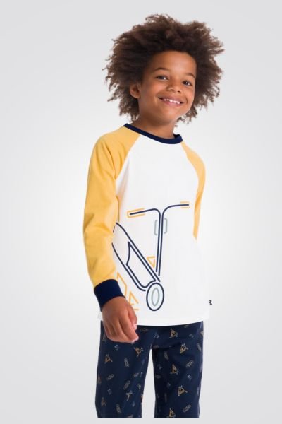 OKAIDI - סט פיג'מה לילדים שרוול ארוך הדפס קורקינט - MASHBIR//365