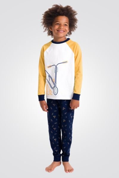 OKAIDI - סט פיג'מה לילדים שרוול ארוך הדפס קורקינט - MASHBIR//365