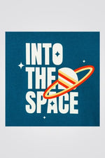 OKAIDI - סט פיג'מה לילדים שרוול ארוך הדפס זרחני בחושך של חללית בירוק אקווה ומכנסים בז' - MASHBIR//365