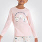 OKAIDI - סט פיג'מה לילדות שרוול ארוך חולצה ורוד בהיר עם הדפס חתולים ומכנס שמנת - MASHBIR//365 - 2