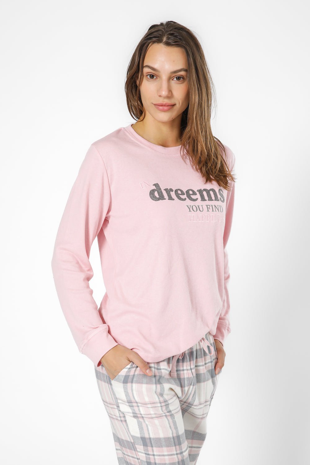 BONITA DE MAS - סט פיג'מה חולצת מכנס פלנל - MASHBIR//365